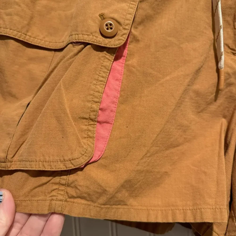 J Crew Tan Pink Pull On Cargo Shorts Hiking Gorpcore Size XXL - Picture 2 of 5